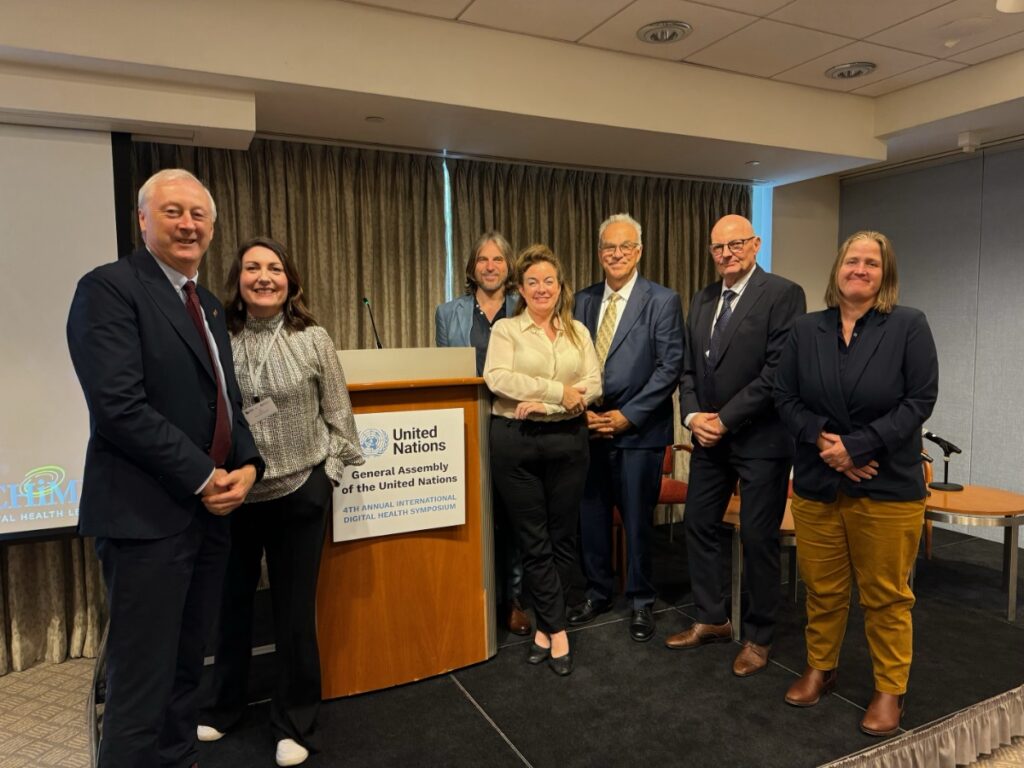 Group photo from HeartSciences' presentation at the UN General Assembly 4th Annual International Digital Health Symposium in New York City